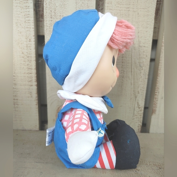 Raggedy Andy Doll Vintage 1991 Scare Crow Plush Plastic Face RARE Stuffed Toy - Picture 8 of 12